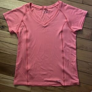 Women’s L Eddie Bauer Orange V neck T shirt